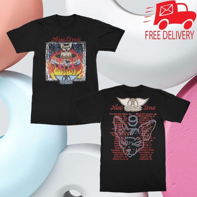 Nine Lives Tour Tee Shirt Aerosmith Official Store
