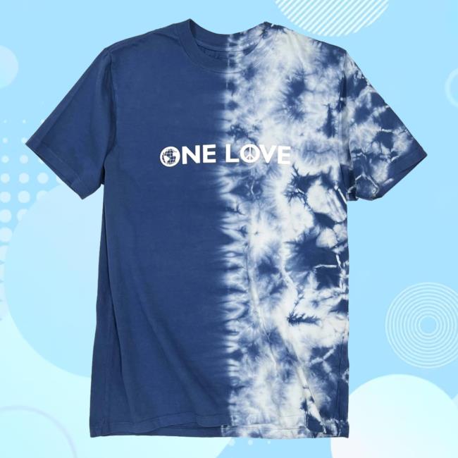 Official Altru Apparel Clothing One Love High Density Print Half Tie Dye Tee Shirt
