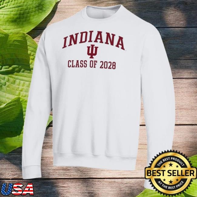 Official Shop Big Ten Store Mens Indiana Hoosiers White Champion Font Class of 2028 Powerblend Hood