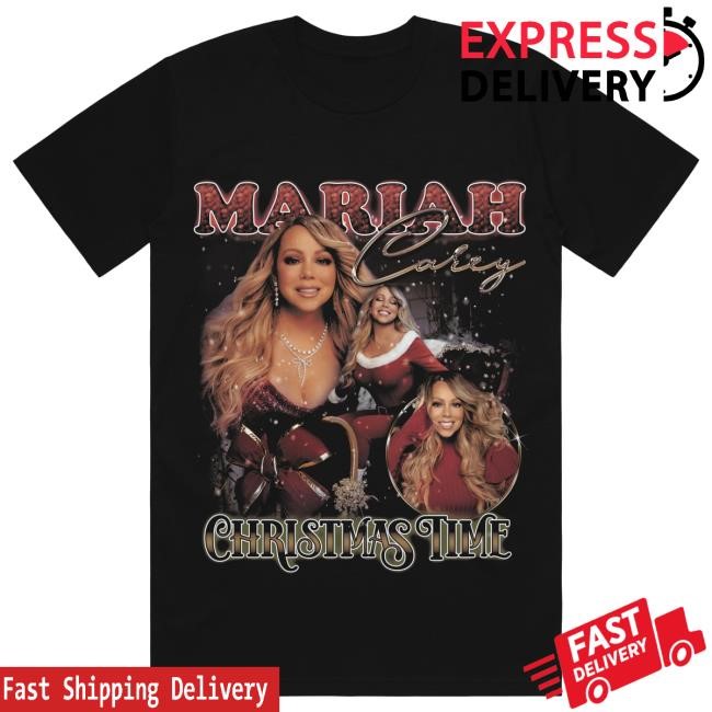 Mariah Carey Unisex-Adult Official Christmas Time Tour Merch 90s Collage T Shirt