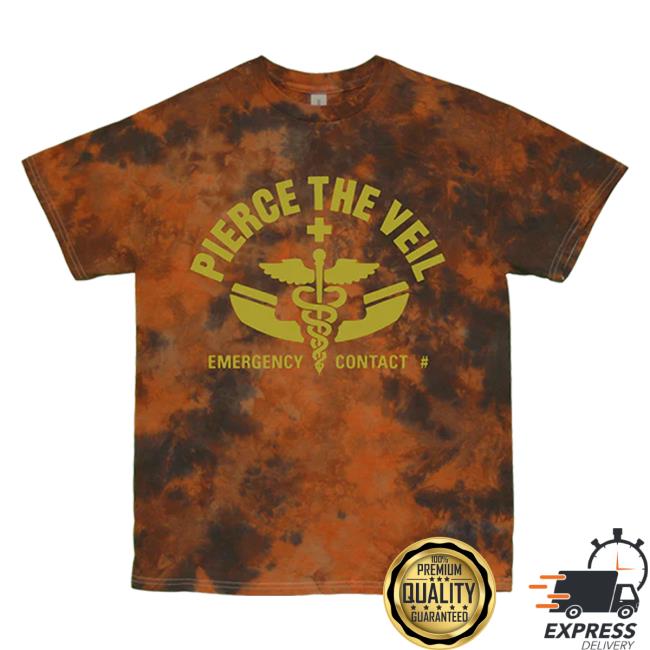 Official Pierce The Vei Clothing Store Shop Ptvmerch Emergency Contact Red/Black Tie Dye T-Shirt Ptv Merch