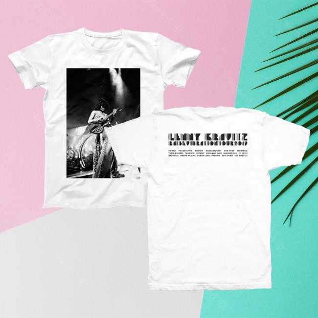 Official Lenny Kravitz Store Shop B&W Standing Guitar Tour Tees Lenny Kravitz Apparel Clothing
