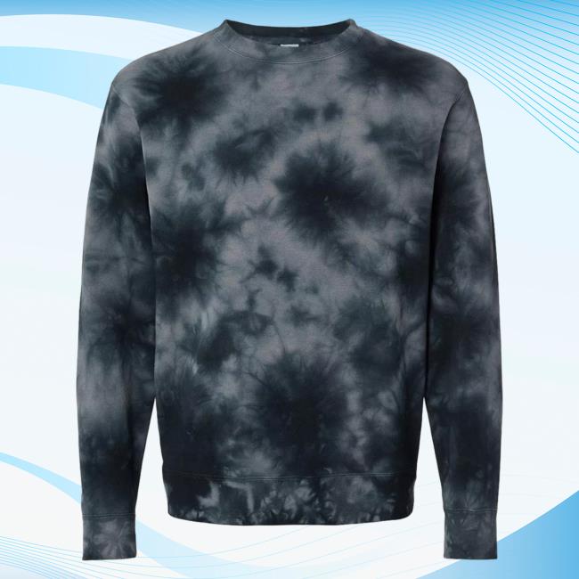Official Kohls Apparel Clothing Store Shop Merch Independent Trading Co Midweight Tie-Dye Pullover Sweatshirt Black Tie Dye