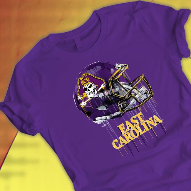 East Carolina Pirates Original Dripping Football Helmet Tee
