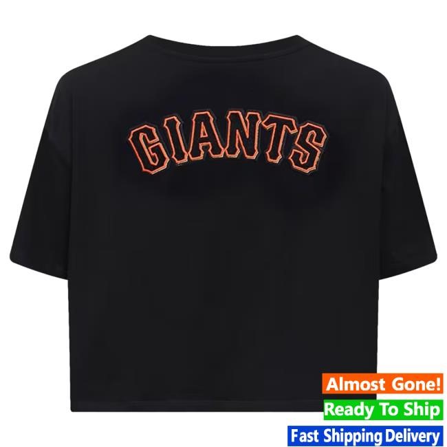 Pro Standard San Francisco Giants Womens Black Boxy Short Sleeve T Shirt | Rally House Official Merch Store – Buy Official MLB Hoodie