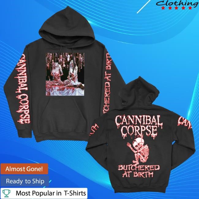 Official Cannibal Corpse Merch Cannibal Corpse Butchered At Birth Poster Sweater (Black)