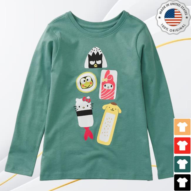 Official Sanrio Apparel Clothing Merch Store Shop Tea Collection X Hello Kitty & Friends Sushi Long Sleeve Shirts