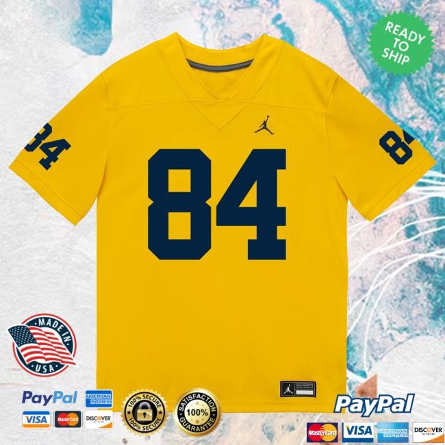 Michigan Wolverines #84 Jacob Washington Student Athlete Maize Football Jersey New Shirt The M Den Shop