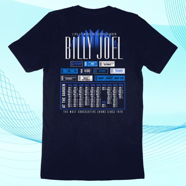 Official Billy Joel Merch Store Billy Joel MSG Legacy Attractive Shirt - Online Exclusive Billy Joel Apparel Clothing Shop