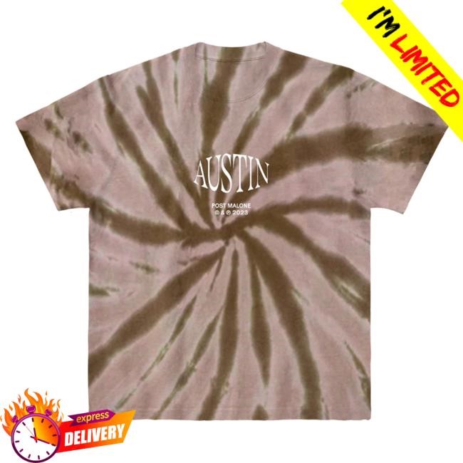 Official Shop Post Malone Austin Brown Tie Dye Tee Shirt