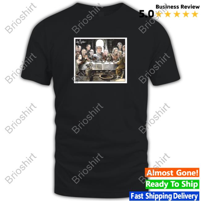 Michael De Adder Designs Last Supper Black Short Sleeve Top Shirt