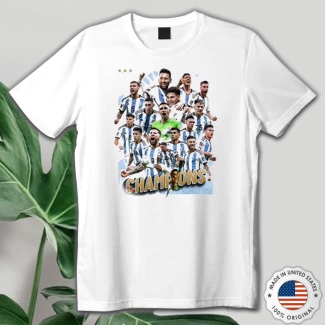 Argentina Football 2022 World Cup Qatar Champions Lionel Messi Shirts