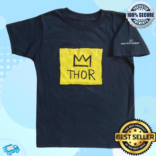 Official The Brant Foundation x Rome Pays Off Jean-Michel Basquiat Thor Tee Shirt Navy BrantFoundation