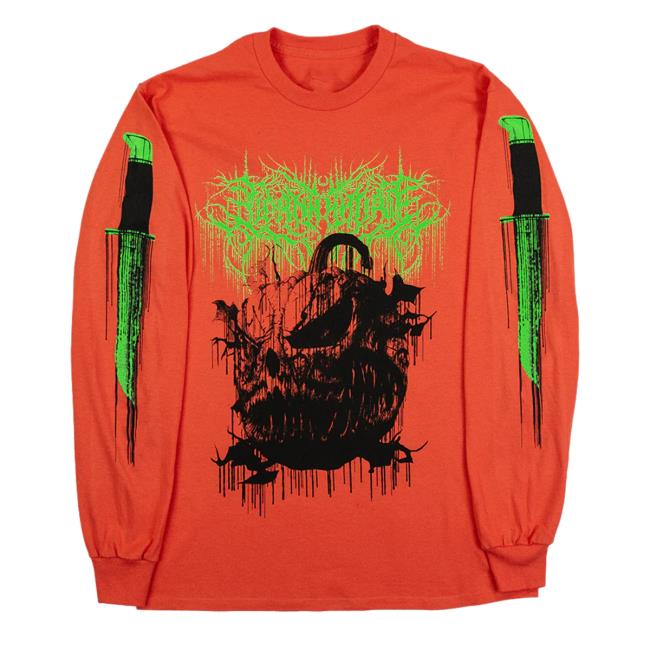 Official Lorna Shore Merch Lorna Shore Evil Pumpkin Long Sleeve T Shirt