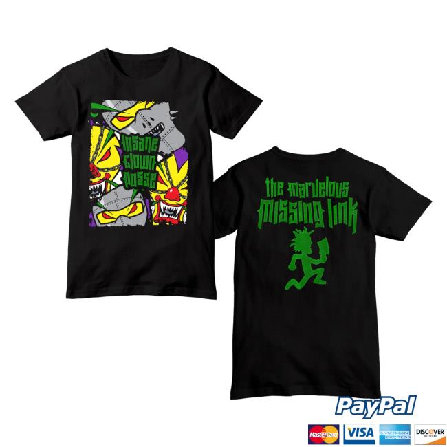 Official Icp Merch Clothing Store Insane Clown Posse The Marvelous Missing Link Sliced Black Hot Shirt