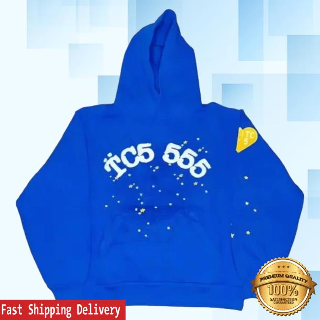 Official Sp5der Clothing Apparel Tc5 Sp5der Popover Sweatshirt – Blue Sp5der Merch Store Shop