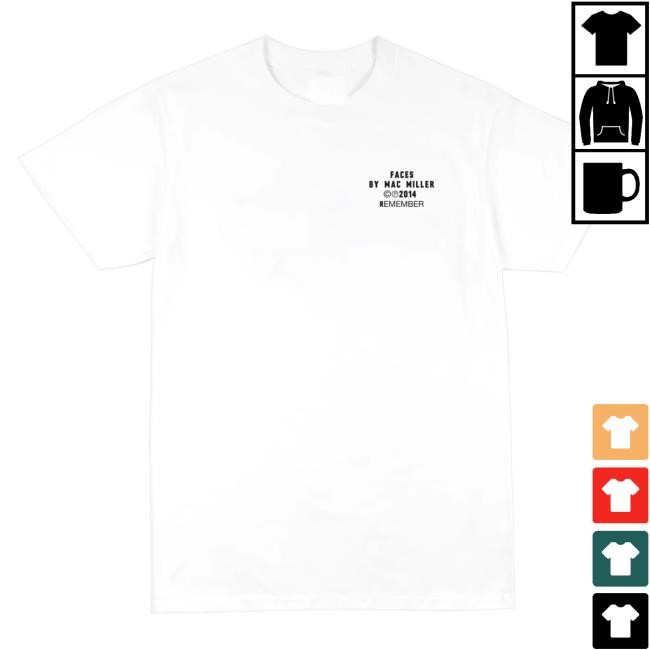 Official Mac Miller Shop Merch Faces 10 Year Line Drawing Shirt 2024