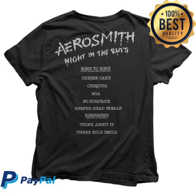 Official Aerosmith Merch Store Night In The Ruts Tracklist T Shirt