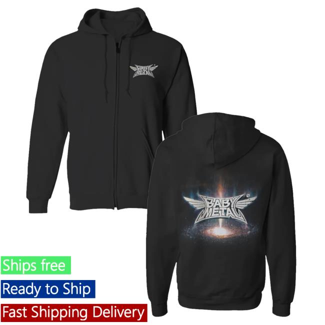 Official Baby Metal Merch Store BabyMetal Metal Galaxy Zip Crewneck Sweatshirt Baby Metal Apparel Clothing Shop