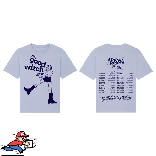 Official Maisie Peters Merch Store The Good With Uk/Eu 23/24 Tour Popover Shirt Serene Blue