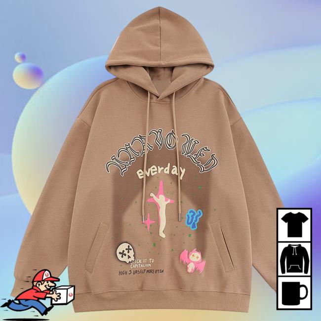 Official Lemandik Gothic Style Sweatshirt Star and Skull Coffee