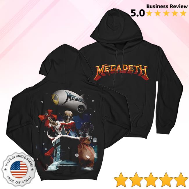 Megadeth Merch Vic Christmas Hooded Sweatshirt