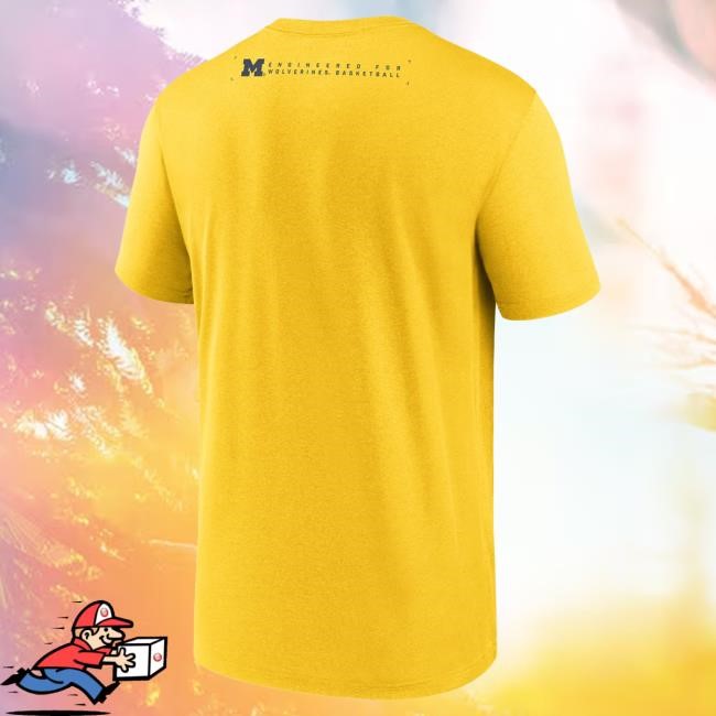 Michigan Wolverines Jordan Brand Basketball 2025 Courtside Short Sleeve Maize Top Shirt The M Den Official Shop