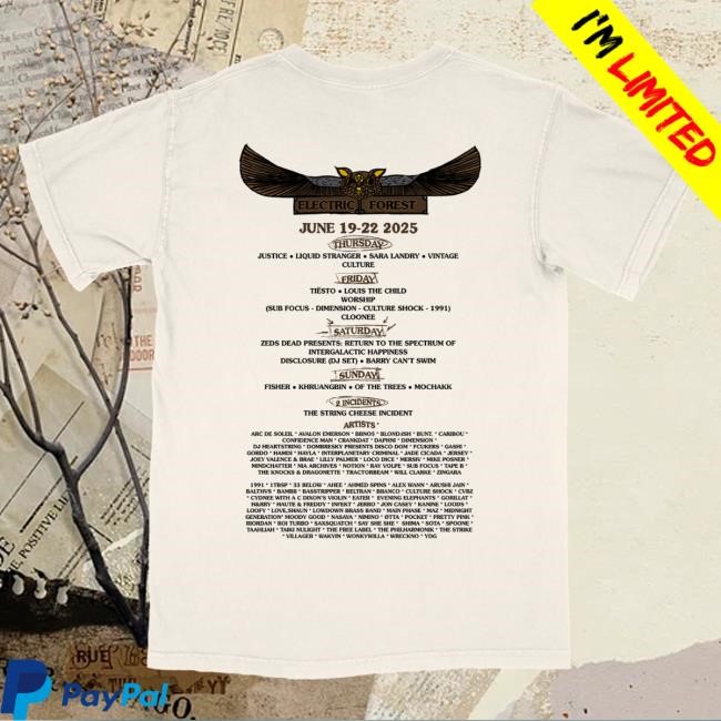 2025 Forest Goods Clocktower - Line-up Hot Shirt Electric Forest Festival Official