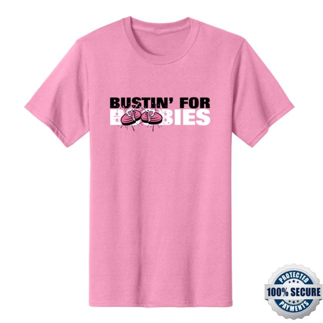 Official Clay Shooting Candy Pink Bustin’ For Boobies Tshirt