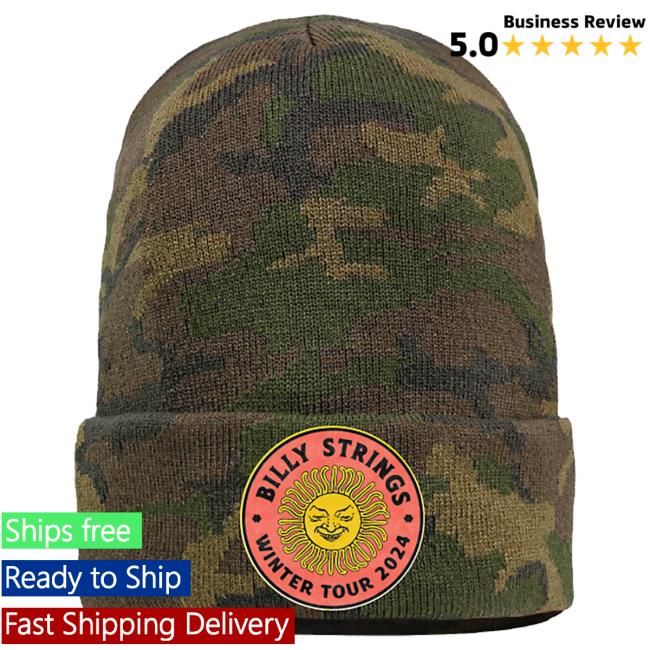 Official Billy Strings Merch Store Shop Billy Strings Camo Winter'24 Patch Beanie (Ryan Dunn) Cap