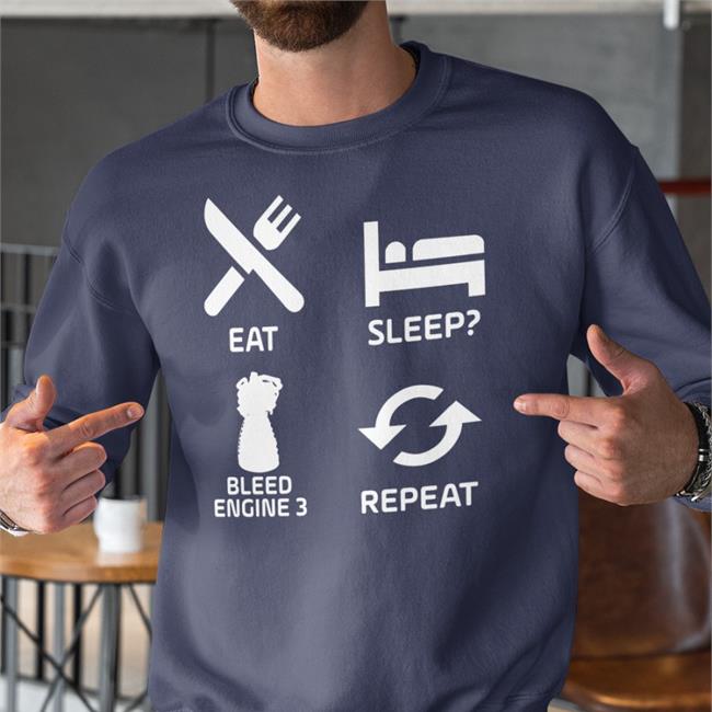 Eat Sleep Bleed Engine 3 Repeat T Shirt Nasa Spaceflight Merch Kerbal Space Academy