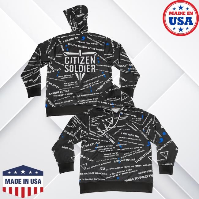 Official Citizen Soldier Merch Citizen Soldier Band Lyric All-Over Print Pullover Crew neck