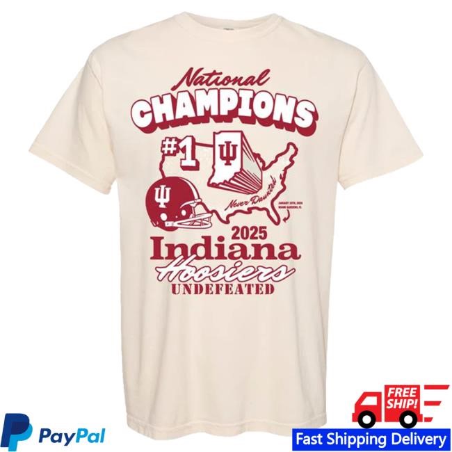The Indiana Hoosiers NCAA Football 2025 National Champions Team Tee