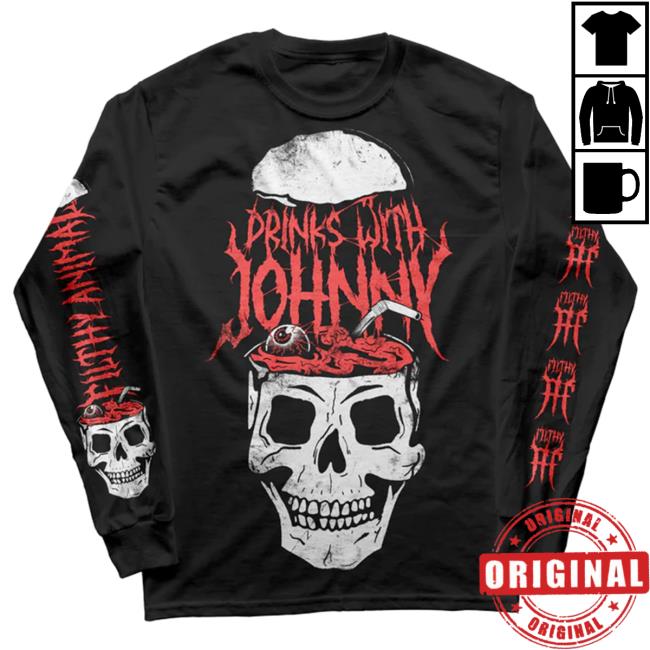 Official Avenged Sevenfold Merch Store Drinks With Johnny Skull Sipper Long Sleeve T-Shirts Avengedsevenfold Shop