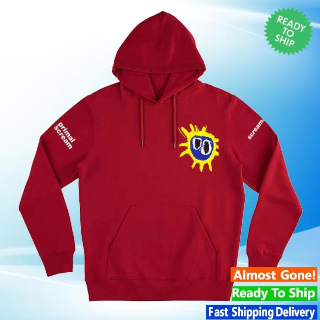 Primal Scream Official Merch Shop Red Screamadelica Sweartshirt Hoodie