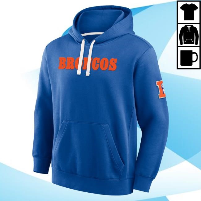 Official Denver Broncos Apparel Men's Fanatics Royal Denver Broncos New Horizons Heritage Hoody DenverBroncos