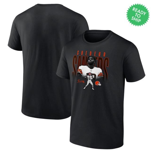 Official Men's Shedeur Sanders Black Cleveland Browns Humble Shadow Player Graphic New Shirt