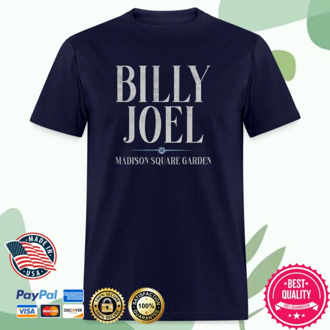 Official Billy Joel Merch Store Billy Joel "11-22-23 Msg New York Event" Navy T-Shirts Billy Joel Shop BillyJoel
