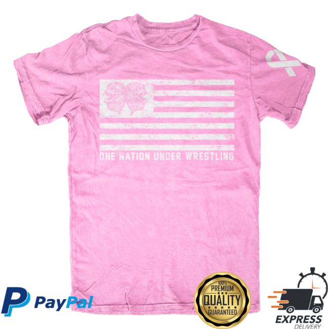 Official Black And Brave One Nation Under Wrestling - Limited Edition Pink Tees