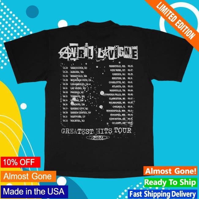 Official Avril Lavigne Merch Store Avril Lavigne Greatest Hits Album Cover Tour T-Shirts AvrilLavigne