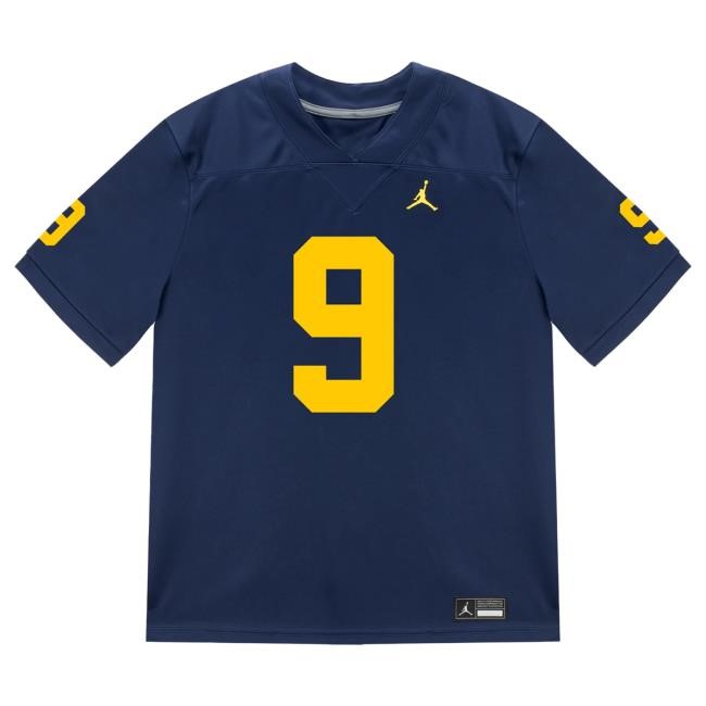 The M Den Michigan Wolverines #9 Channing Goodwin Student Athlete Blue Football Jersey Tees