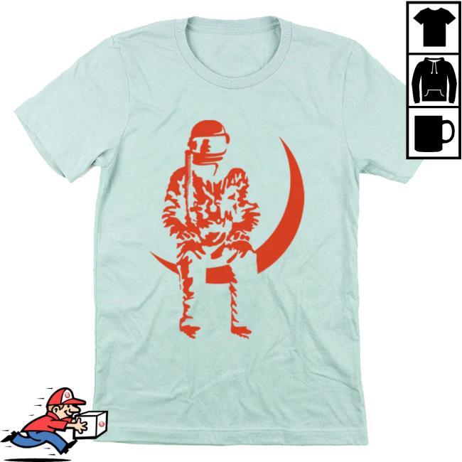 Official To The Stars Store Clothing Shop Store Moon Man Shirt New Dusty Blue/Orange