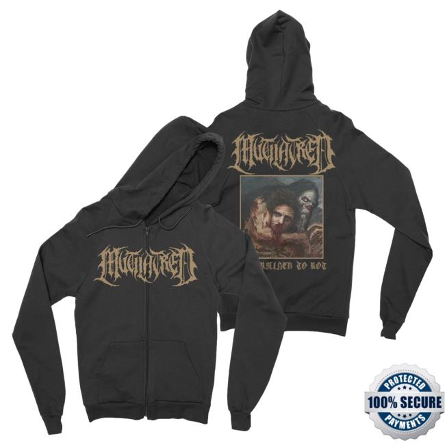 Official Night Shift Store Shop Mutilatred - Determined To Rot Zip Up Hoodie Nightshift Merch