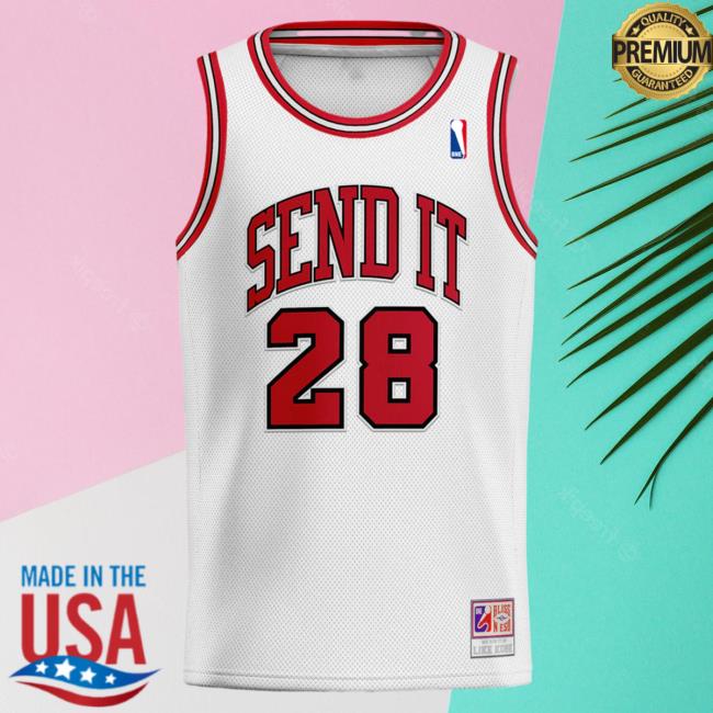 Official Merchbar Bliss n Eso Send It White Basketball Jersey Tees Merch Bar