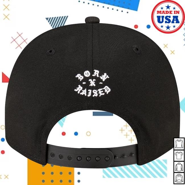 Official Born X Raised + Ravens Pro Script A-Frame Snapback Cap: Black NFL 2025 Kickoff