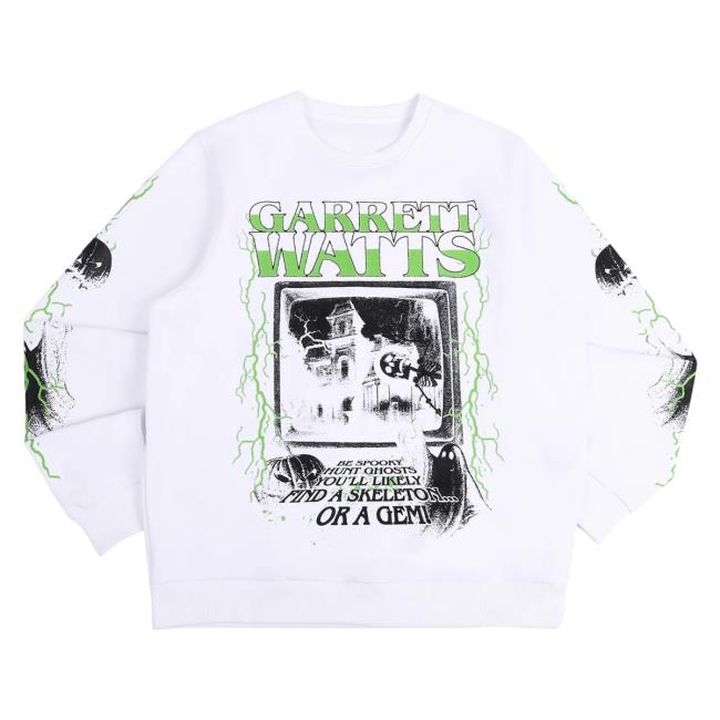 Official Garrett Watts Merch Garrett Watts The Haunted Glow Crewneck