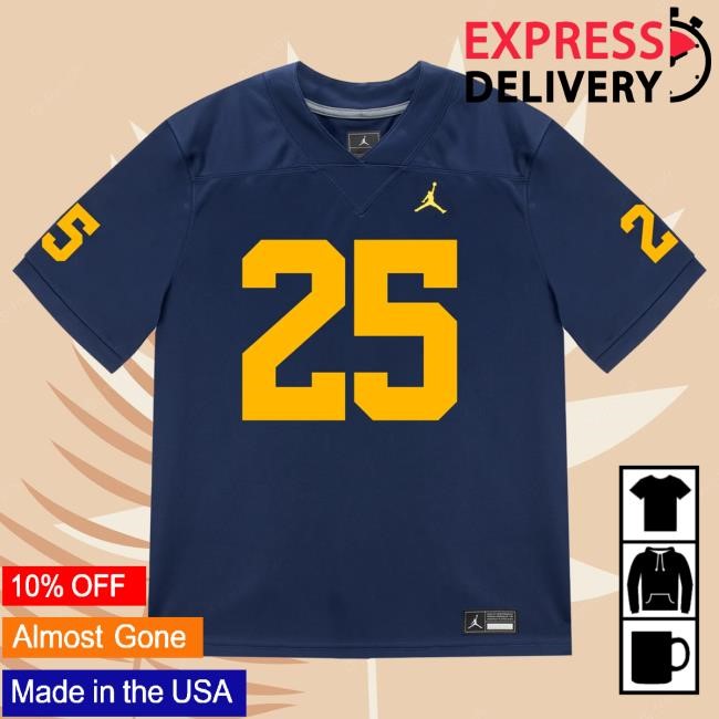 The M Den Michigan Wolverines #25 Micah Ka'apana Student Athlete Blue Football Jersey Tees