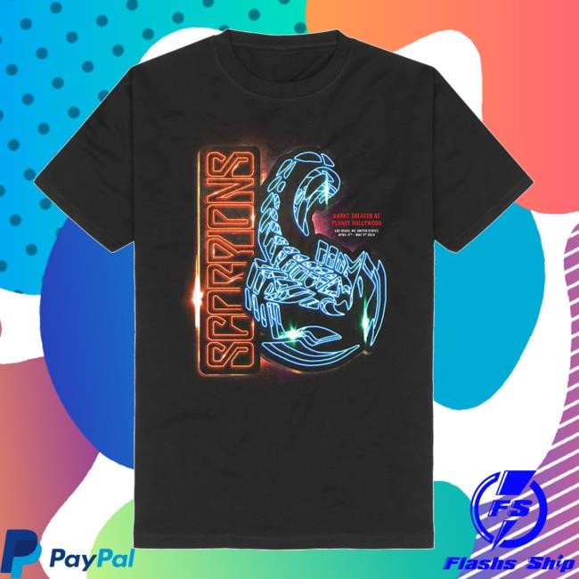 Scorpions Official Merch Store Neon Sign Short Sleeve Tee Scorpions Clothing Shop Scorpions Apparel