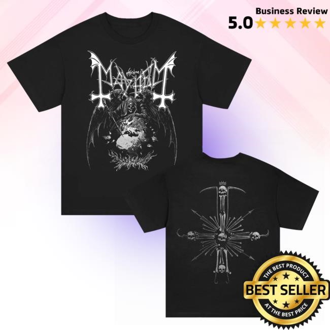 Official Mayhem Band World On Fire Top Shirt (Black)