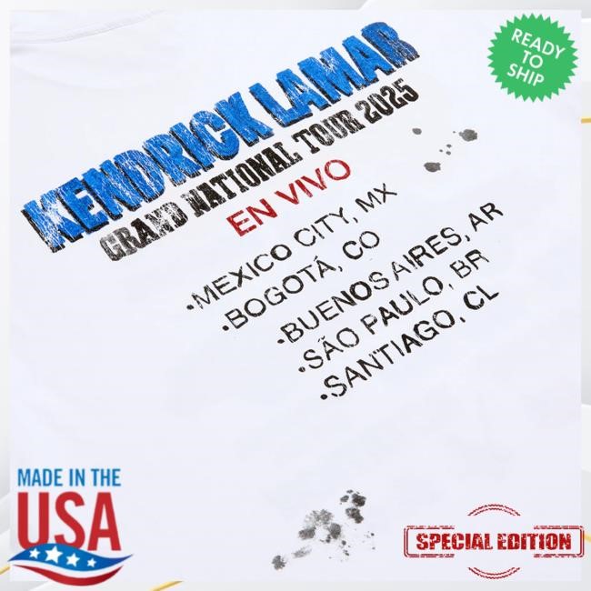 Official Kendrick Lamar Gloria Tire Service LATAM Tee Grand National Tour